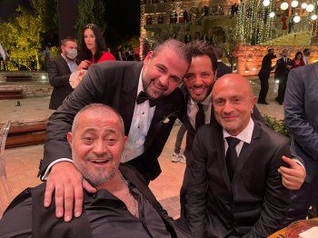 شاهد .. وديع وسوف في زفاف شقيقه جورج وسوف جونيور.. صور مؤثرة جدا