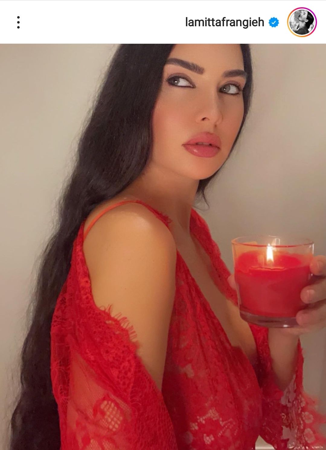 لاميتا فرنجية فجرت إنستجرام بالأحمر الناري – شاهد