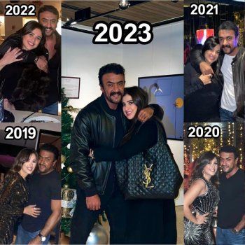 شاهد .. بالصور- بين 2019 و 2023.. هكذا احتفل أحمد العوضي بذكرى ميلاد ياسمين عبد العزيز