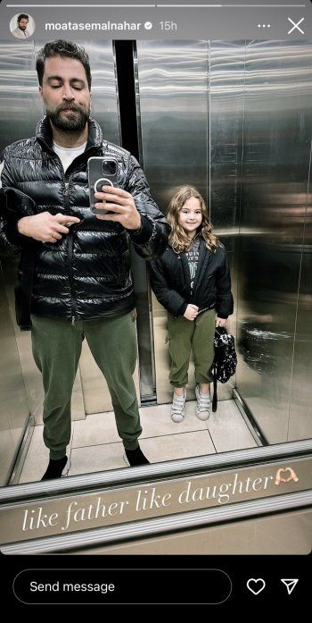 شاهد .. معتصم النهار في أحدث ظهور مع إبنته ساندرا.. نسخة طبق الأصل