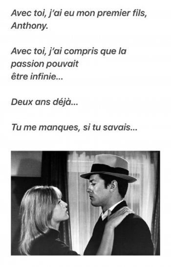 شاهد .. بالصورة - آلان ديلون يستذكر زوجته السابقة بكلمات مؤثرة في ذكرى رحيلها