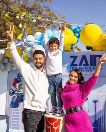 شاهد .. هكذا إحتفلت كارمن سليمان وزوجها بعيد ميلاد إبنهما