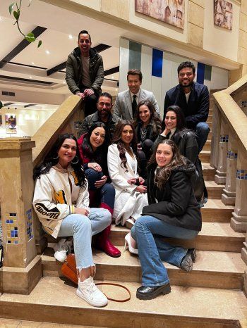 شاهد .. بالصور: بسمة داوود تنتهي من تصوير مسلسل حكايات جروب الدفعة