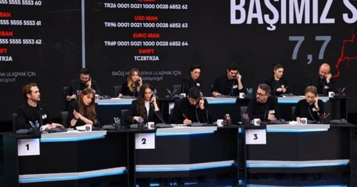 شاهد .. نجوم تركيا في بث تلفزيوني طويل يجمعون تبرعات خيالية لمتضرري الزلزال-بالفيديو