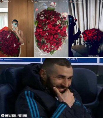 شاهد .. في عيد الحب.. كريم بنزيما يرسل باقات ورد لـ 3 نساء مختلفات وهكذا تصرفن -بالصور