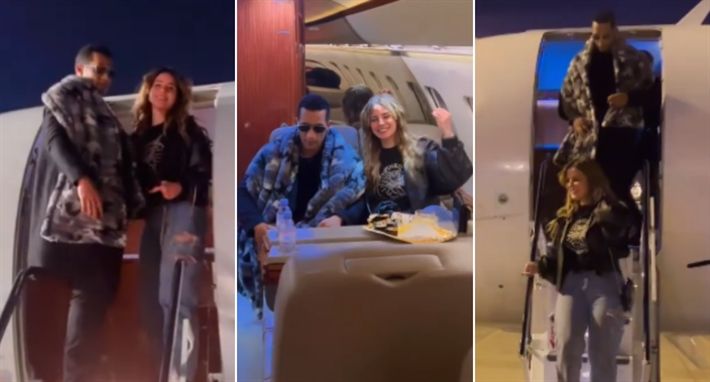 بالفيديو : إيمان العاصي تسافر مع محمد رمضان داخل طائرته الخاصة