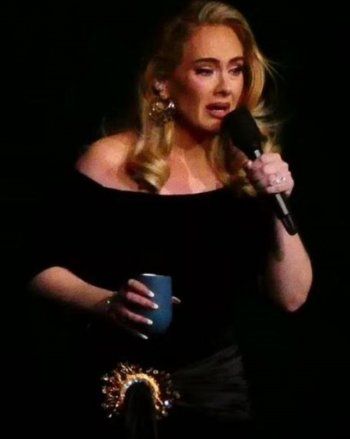 شاهد .. دموع أديل تنهمر للمرة الثانية على المسرح خلال جولتها الغنائية لهذا السبب-بالصور