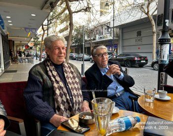 شاهد .. صلاح تيزاني وسمير شمص سويًا في شوارع بيروت