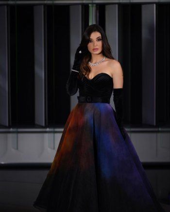 شاهد .. ليال الاختيار تتألق بفستان رائع الجمال من تصميم نور فتح الله -بالصور