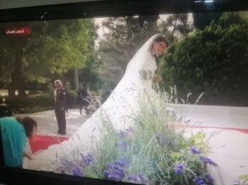 شاهد .. فستان زفاف عروس ولي عهد الأردن رجوة آل سيف بتوقيع إيلي صعب-بالصور