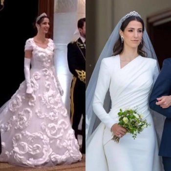 شاهد .. بالصور- فستان زفاف الأميرة رجوة آل سيف الثاني يخيّب الآمال بعد إطلالتها الملكية الأولى