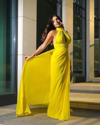 شاهد .. باللون الأصفر.. ليال الإختيار تتألق بإطلالة تحبس الأنفاس - بالصور