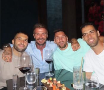 شاهد .. بالصور- إحتفال ليونيل ميسي وديفيد بيكهام ينتهي بضرب مبرح في مطعم بميامي