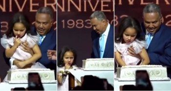 شاهد .. إبنة محمد عبده لم تتجاوز عامها الـ 5.. وهذه أولى إطلالاتها