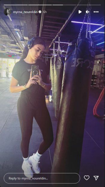 شاهد .. بالصور- من داخل الصالة الرياضية.. ميرنا نور الدين تتألق برشاقتها