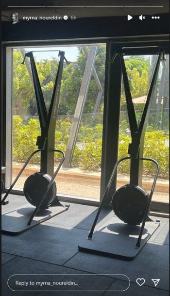 شاهد .. بالصور- من داخل الصالة الرياضية.. ميرنا نور الدين تتألق برشاقتها