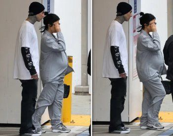 شاهد .. بالصورة - كورتني كارداشيان تغادر المستشفى مع زوجها بعد إعلان حالة طوارئ