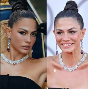 شاهد .. سخرية عارمة من ديميت أوزدمير بعد تسريب صور غير معدلة لها من مهرجان فينيسيا السينمائي