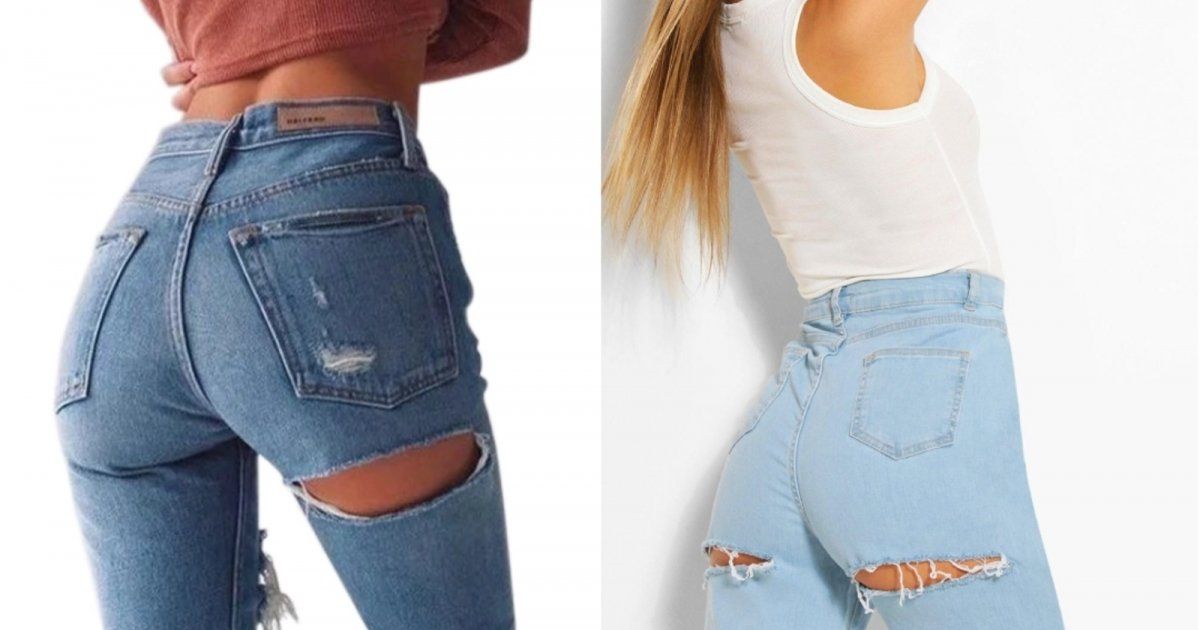 شاهد .. السراويل الممزقة من الخلف.. موضة نسائية تعود بقوة
