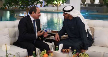 الشيخ محمد بن زايد يعرب عن سعادته بلقاء الرئيس السيسي فى أبوظبى
