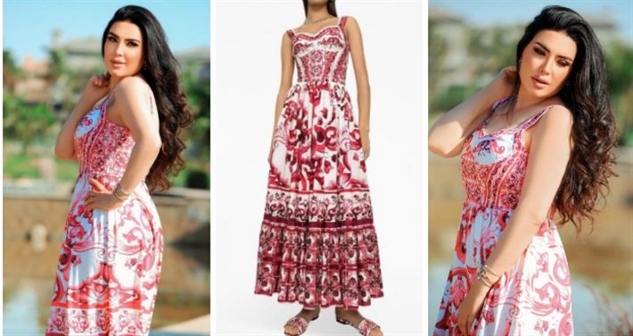 عبير صبري تودع الصيف بفستان سعره 67 ألف جنيه