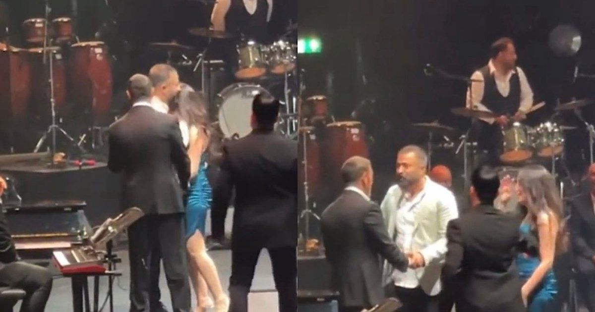 شاهد .. شاب يقتحم مسرح كاظم الساهر لخطبة حبيبته .. واللحظات الرومنسية انقلبت لحظات محرجة