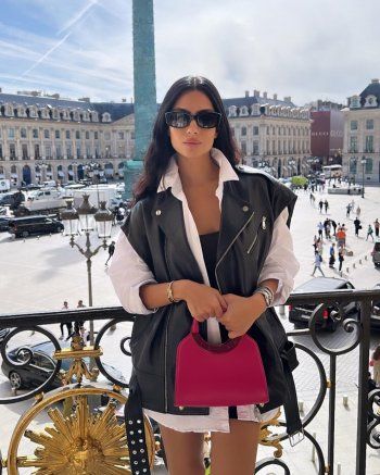 شاهد .. بالصور- بين الكاجول والأنيق..هدى المفتي تخطف الأنظار في اسبوع الموضة في باريس