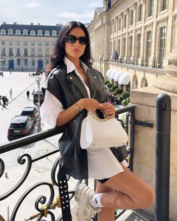 شاهد .. بالصور- بين الكاجول والأنيق..هدى المفتي تخطف الأنظار في اسبوع الموضة في باريس