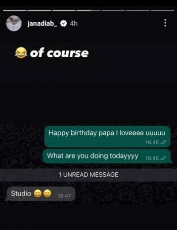 شاهد .. بالصورة - جنا دياب تكشف المكان الذي أمضى فيه والدها عمرو عيد ميلاده !