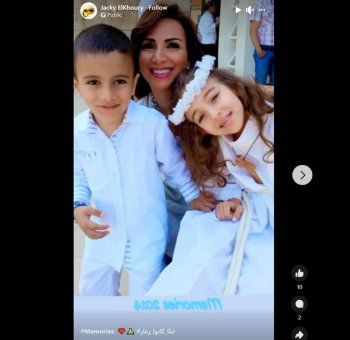 شاهد .. ملكة جمال لبنان 1984 تخطف الأضواء بظهورها مع إبنيها- بالصور