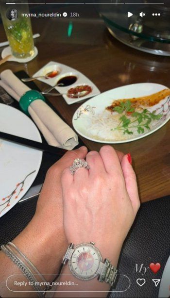 شاهد .. بالصورة- أجواء رومنسية بين ميرنا نور الدين وزوجها في عشاء مليء بالحب