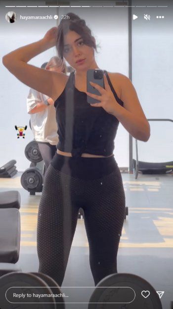 شاهد .. بالصور- من داخل الجيم.. هيا مرعشلي تستعرض جمالها ورشاقتها بلوك رياضي رائع