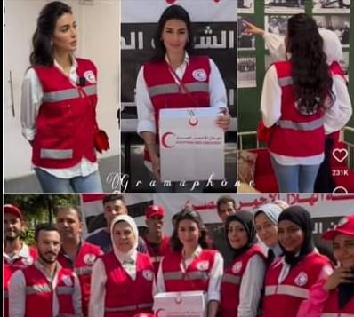 ياسمين صبري بتشارك المتطوعين في الهلال الاحمر