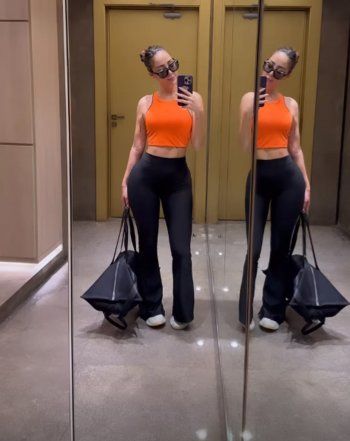 شاهد .. بالصورة- بلوك رياضي ورشاقة مميزة..بسمة بوسيل تسحر الجمهور بجمالها