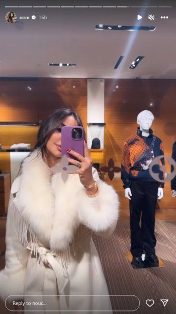 شاهد .. بالصور- نور الغندور تتألق بالابيض الشتوي والريش وتخطف الانظار بجمالها