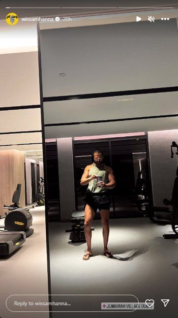 شاهد .. بصورة من داخل الجيم.. وسام حنا يستعرض عضلاته ورشاقته بلوك رياضي