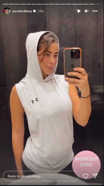 شاهد .. بالصور- بعد إنتهائها من التمارين الرياضية..يارا السكري تتألق من داخل الجيم