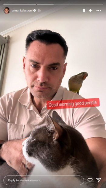 شاهد .. بالصورة- أيمن قيسوني يخطف الأنظار رفقة حيواناته الأليفة