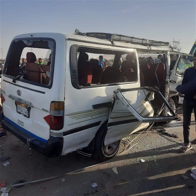 أخبار مصر | بالإسماء .. إصابة أكثر من 5 أشخاص في حادث تصادم مروع على الطريق الصحراوي الغربي
