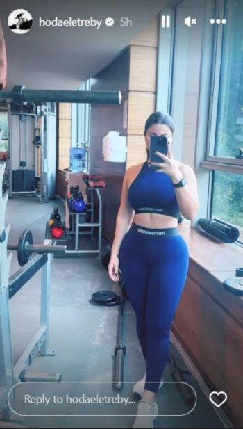 شاهد .. هدى الإتربي تستعرض مفاتنها من صالة النادي الرياضي-بالصورة