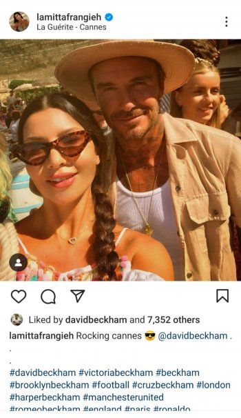 شاهد .. لاميتا فرنجية لفتت ديفيد بيكهام .. وهكذا غازلها