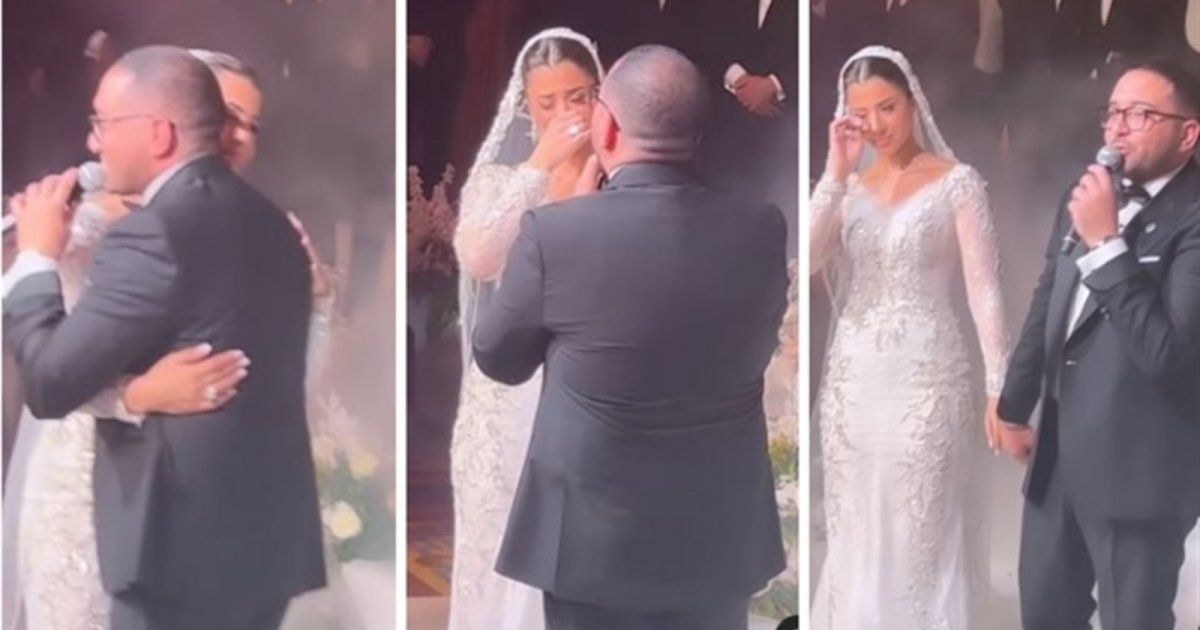 شاهد .. العروس تبكي من شدة التأثر.. فيديو من حفل زفاف أحمد محمد ثروت يتصدر الترند
