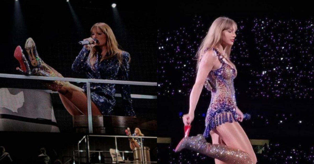 شاهد .. شاب يعرض نعل حذاء تايلور سويفت المكسور للبيع.. والسبب صادم