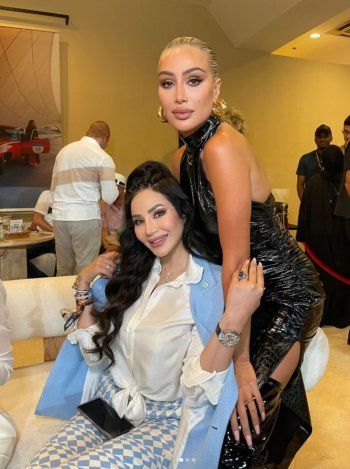 شاهد .. بالصور- إلى جانب مايا دياب و ناعومي كامبل..لجين عمران تتالق في حلبة سباق الفورمولا 1 في أبو ظبي