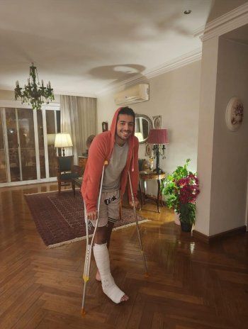 شاهد .. بالصورة - محمود ياسين جونيور يتعرض لكسر في قدمه