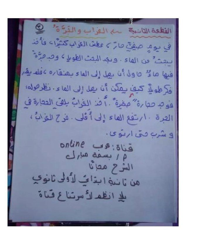 أخبار مصر | قطع استخراج للصف الأول الابتدائي لقواعد اللغة العربية.. أعرف النطق والكتابة السليمة