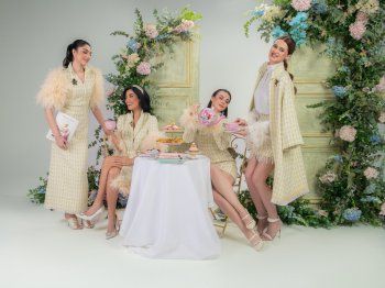 شاهد .. مايا دياب معجبة بتصاميم لـ لجين عمران وتهنئها على مشروعها الجديد-بالصور