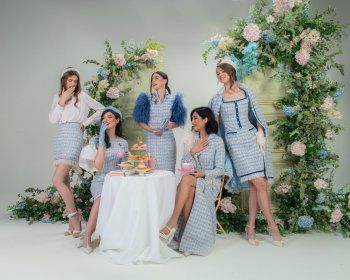 شاهد .. مايا دياب معجبة بتصاميم لـ لجين عمران وتهنئها على مشروعها الجديد-بالصور