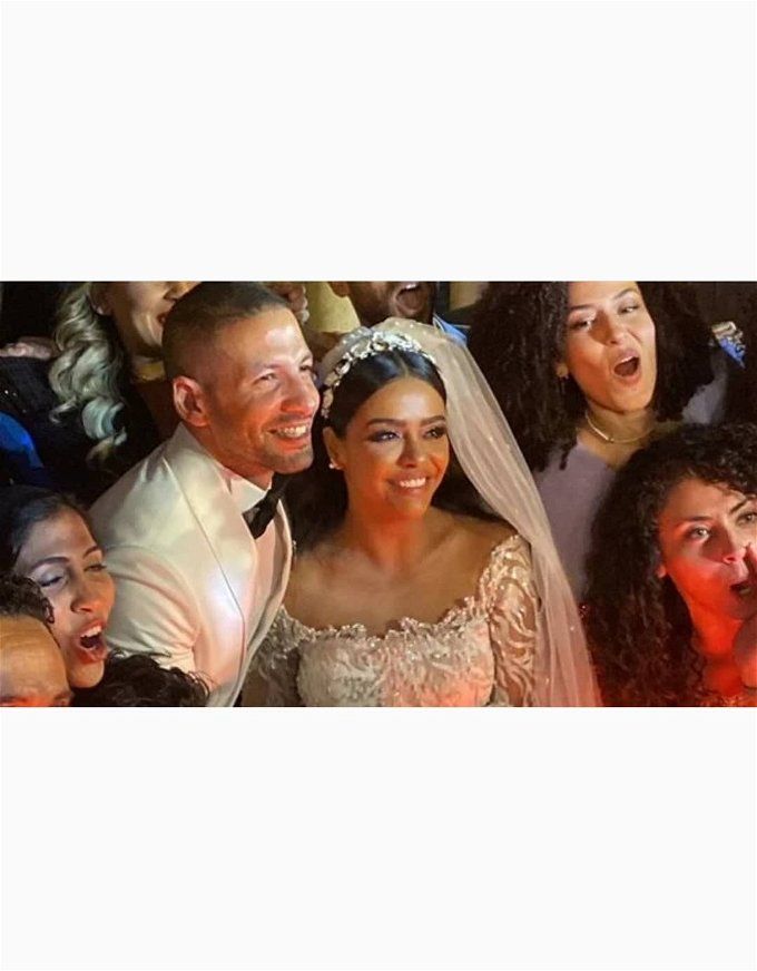 الظهور الأول لحفل زفاف أسماء أبو اليزيد ومحمد الخطيب.. ماذا قال نجوم الفن؟