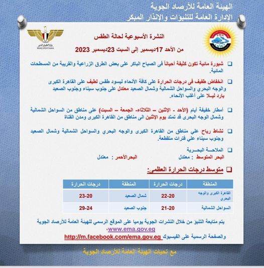 طقس الأيام المقبلة